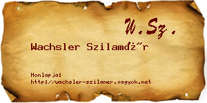 Wachsler Szilamér névjegykártya